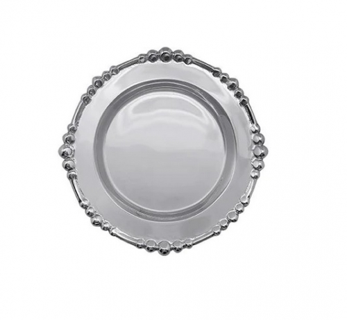 Pearl Drop Wine Plate 5 1/2\ Dimensions: 5.47\ L x 5.47\ W x 0.62\ H

Materials:  Handcrafted from 100% recycled aluminum.